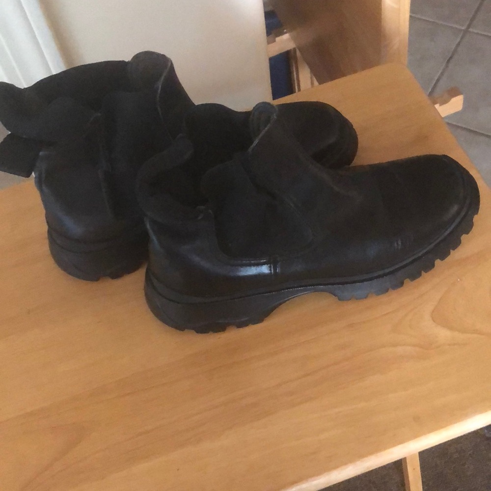 Prada Black Moto Boots Box top damaged not included
